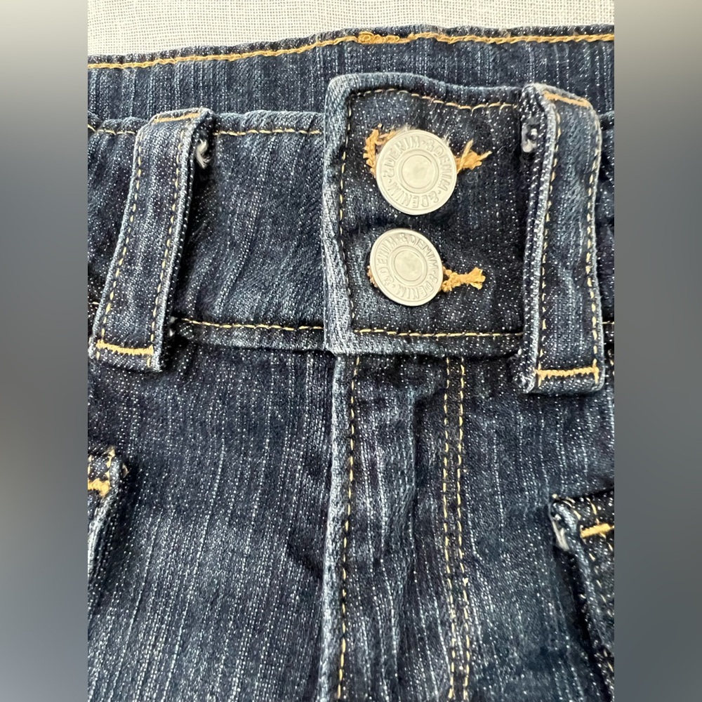 H&M Bootcut Leg Low Jeans Dark Denim Blue Wash Adjustable Waist Girls Size 10 #3 - Picture 7 of 10